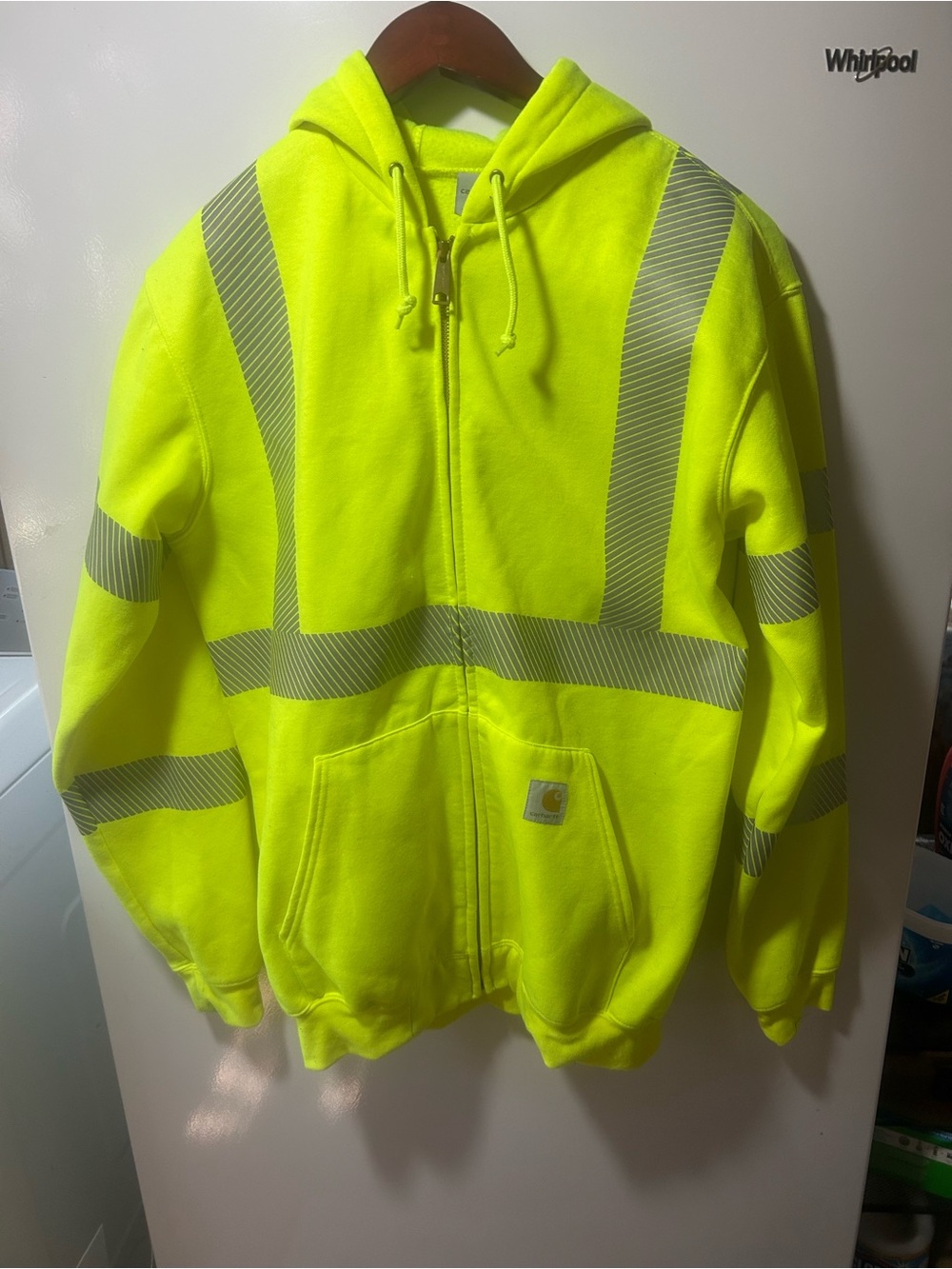 Carhartt Mesium men’s Hi-Vis Neon Yellow Reflective Zip Hoodie